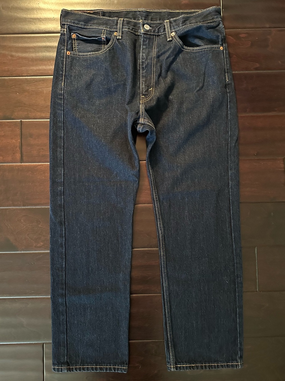 Levi’s 505 Regular Fit Dark Wash Jeans Men’s 36x29 Straight Leg 100% Cotton